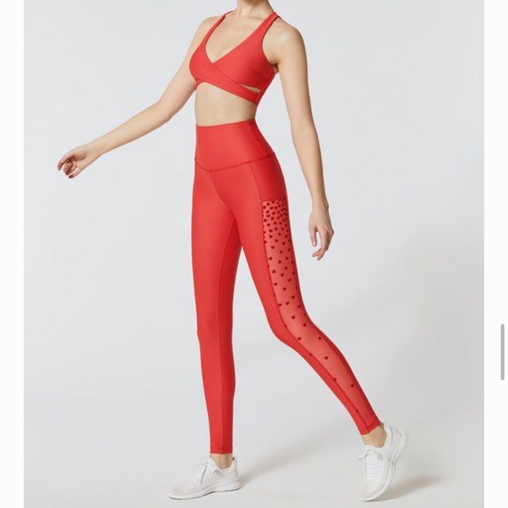 Beach Riot HEART LEGGINGS + KNOX TOP Set XS